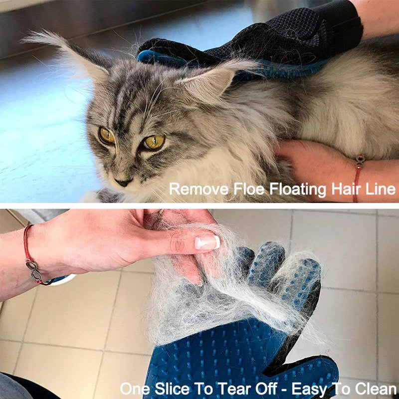 1 Pair Pet Brush Glove, Dioxide Pet Hair Glove, Pet Massage Hair Remover Grooming Glove Dog Cat - PawsPlanet Australia
