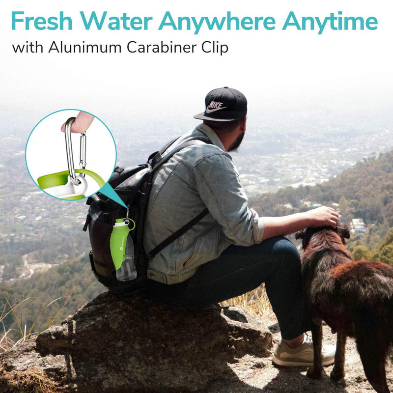 LumoLeaf Water Bottle for Dogs, Portable Dog Water Bottle, Reversible & Lightweight 20 Oz Pet Travel Water Bottle Green - PawsPlanet Australia