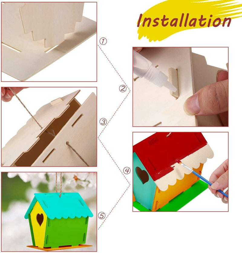 xinxintai Crafts for Kids Ages 4-8 - 2Pack DIY Bird House Kit - Build and Paint Birdhouse(Includes Paints & Brushes) Wooden Arts for Girls Boys Toddlers Ages 3-5 8-12 1 - PawsPlanet Australia