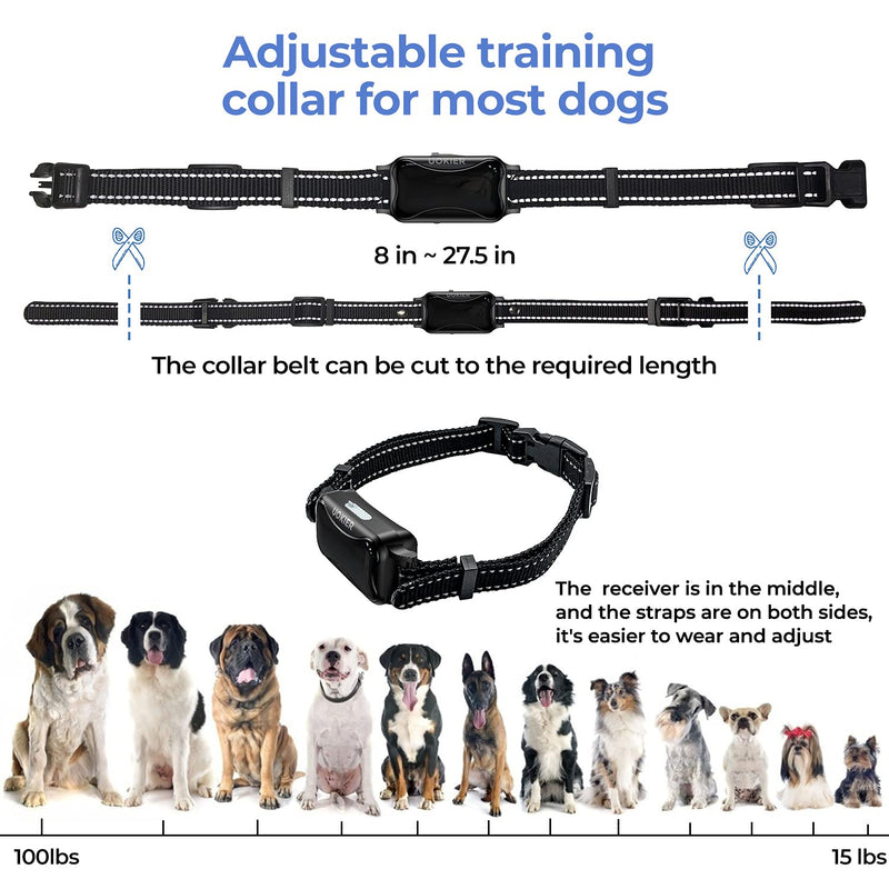 UOKIER Dog Training Collar with Remote, Gentle Shock Collar for Dog, Rechargeable Waterproof E Collar for Small Medium Large Dogs, 1600 Ft Remote Range - PawsPlanet Australia