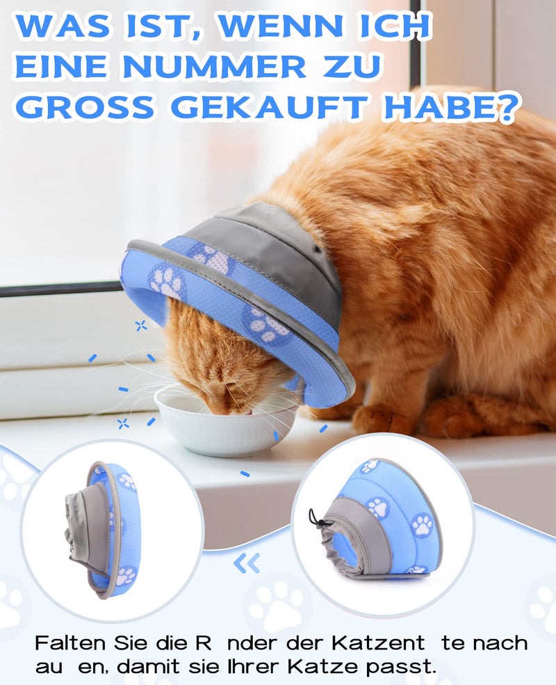 Supet Neck Brace Cat, Adjustable Neck Brace Cat Collar, Recovery Collar Soft Collar Cone After Surgery and Injuries for Puppies, Small Dogs and Cats (Blue, S) S (Neck: 14-23cm) Blue - PawsPlanet Australia