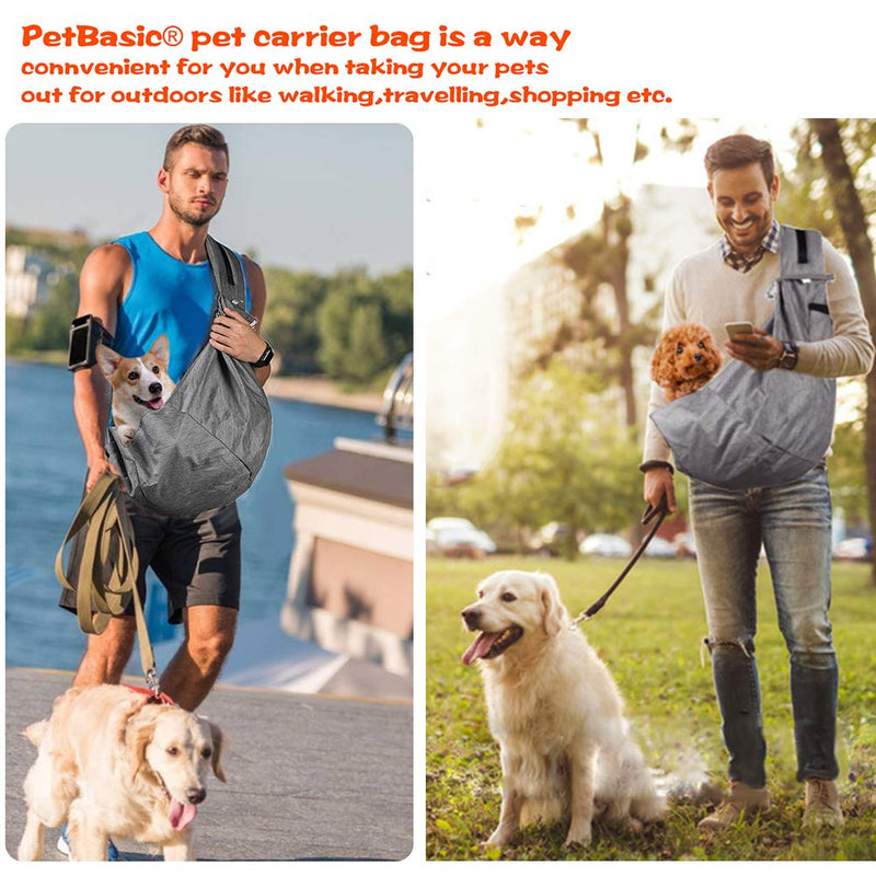 Pet Sling Carrier for Dog Cats - Fit 10 lbs upto 20 Pounds Medium Small Puppy Cat, Hand Free Doggie Carrying Shoulder Bag Holder with Pouch & Adjustable Strap, Breathable Travel Purse for Hiking, Bike - PawsPlanet Australia