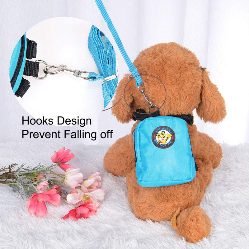 [Australia] - uxcell Dog Backpack Adjustable Straps Puppy Pet Carrier Holder Bag with Leash Rope for Outdoor Travel Hiking Camping Blue S 