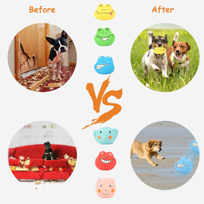 Dog Squeaky Toy 6pcs Pet Rubber Squeaky Toy Dog Cat Chewing Balls Rubber Bouncy Sound Balls Pet Interactive Play for Small Medium Dogs Chasing Chewing - PawsPlanet Australia