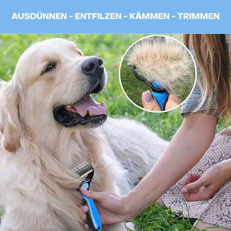 PetsFriend undercoat brush, dog brush & cat brush for medium & long hair, undercoat brush for dogs & cats, removal of undercoat & tangles - ideal for changing fur, efficient & safe - PawsPlanet Australia