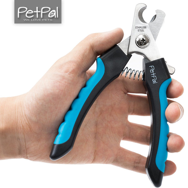 PetPäl professional claw scissors for dogs and cats in pet salon quality - claw trimmer, claw care for at home - claw care is easy and safe for home thanks to the spacer - Safety Guard L - PawsPlanet Australia