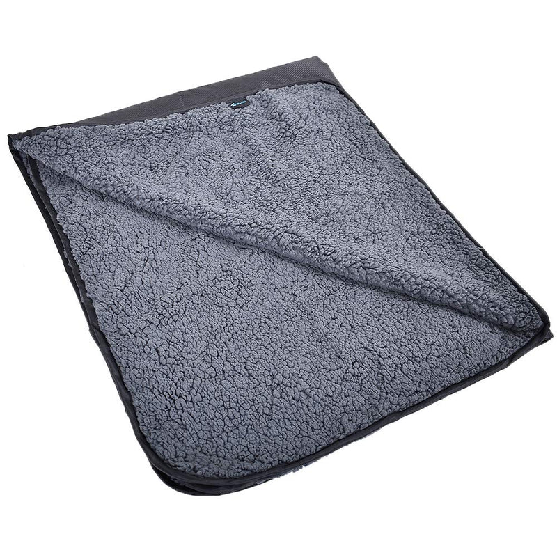 [Australia] - Max and Neo Waterproof Sherpa Fleece Dog Blanket - One Side Soft Sherpa Fleece, One Side Ripstop Waterproof Nylon - We Donate a Blanket to a Dog Rescue for Every Blanket Sold (Small, Black/Gray) 