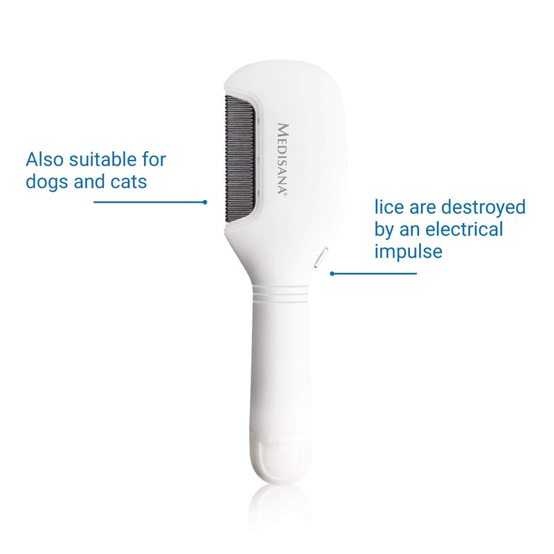 medisana LC 870 electric lice comb with LED lighting, comb against head lice and nits, nit comb, suitable for dogs and cats with LED light - PawsPlanet Australia