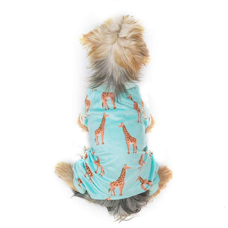 [Australia] - CuteBone Dog Pjs Onesies Pet Clothes Jumpsuit Apparel Soft Puppy Pajamas X-Small Cows&giraffe (Pack of 2) 