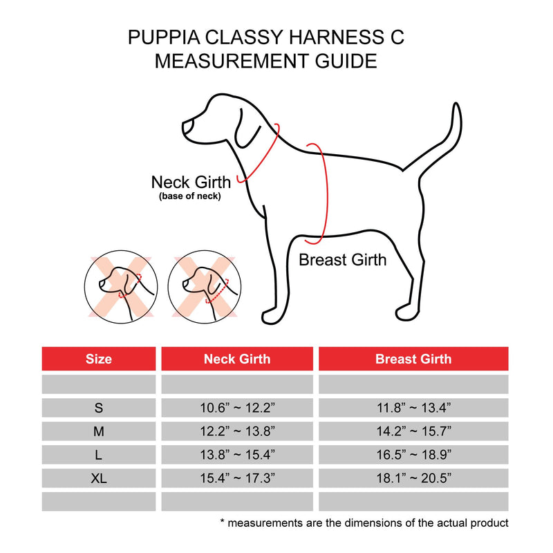 [Australia] - Puppia Classy Harness C, Large, Peach 