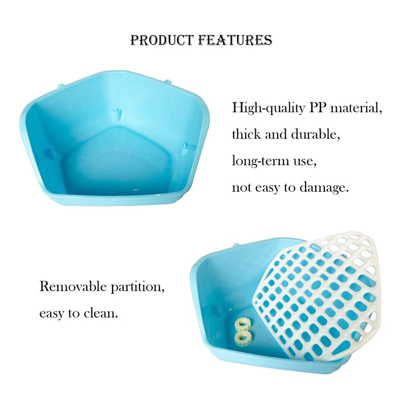 kathson Rabbit Litter Box, Pet Toilet Small Animal Potty Trainer Corner Pet Bowls Removable Hanging Pet Cage Bowl for Bunny Guinea Pig Chinchilla Ferret - PawsPlanet Australia