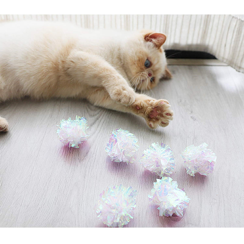 Yangbaga Crinkle Balls For Cats, 20pcs Dye Free Crinkle Cat Toys Balls with Interesting Crinkly Sounds, Soft, lightweight & fun toy for both Kittens & Adult Cats - PawsPlanet Australia