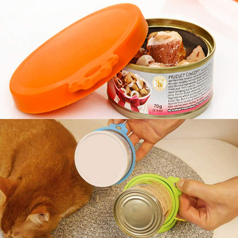 Zliger 10 Pcs Silicone Pet Can Covers Dog Cat Food Can Lids Pet Food Cover Universal Food Lid for Cat Dog Can Food - PawsPlanet Australia