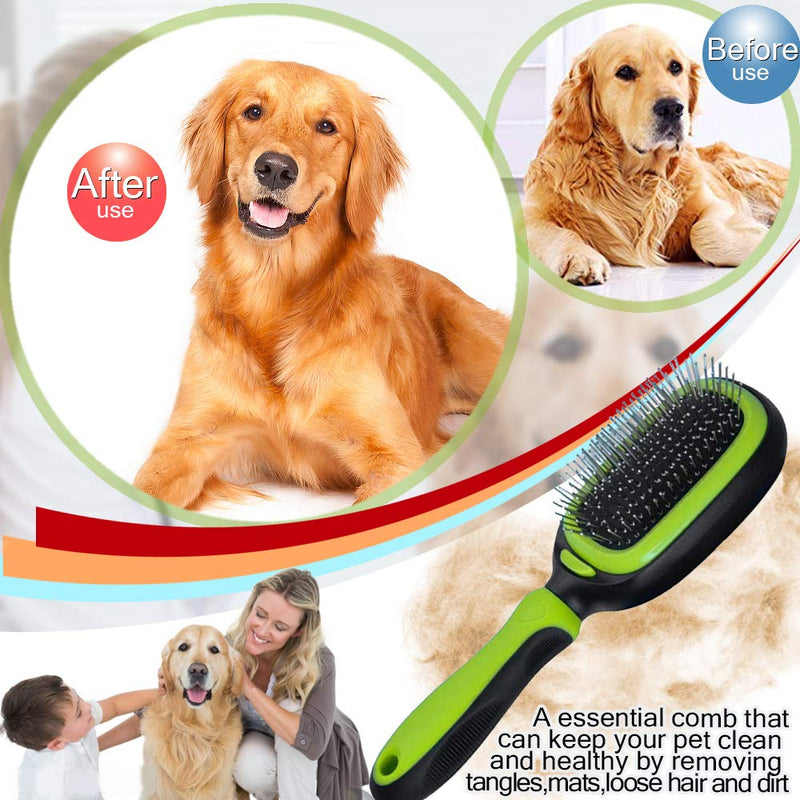 Sammiu Pet Grooming Brush 5 in 1 Pet Massage Kit Dog Brush Cat Brush Bath/Bristle/Pin Brush Dog Deshedding Tool Dematting Comb for Dog and Cat with Long or Short Hair - PawsPlanet Australia