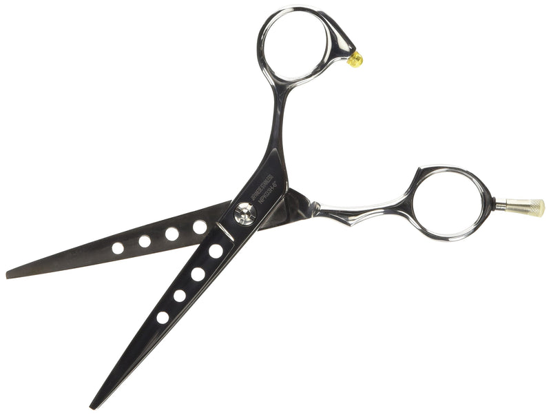 [Australia] - ShearsDirect Japanese 440C Cutting Shears Offset Handle Design with Blue Tension and Cut Outs in Blade for Light Weight Cutting, 6.0-Inch 