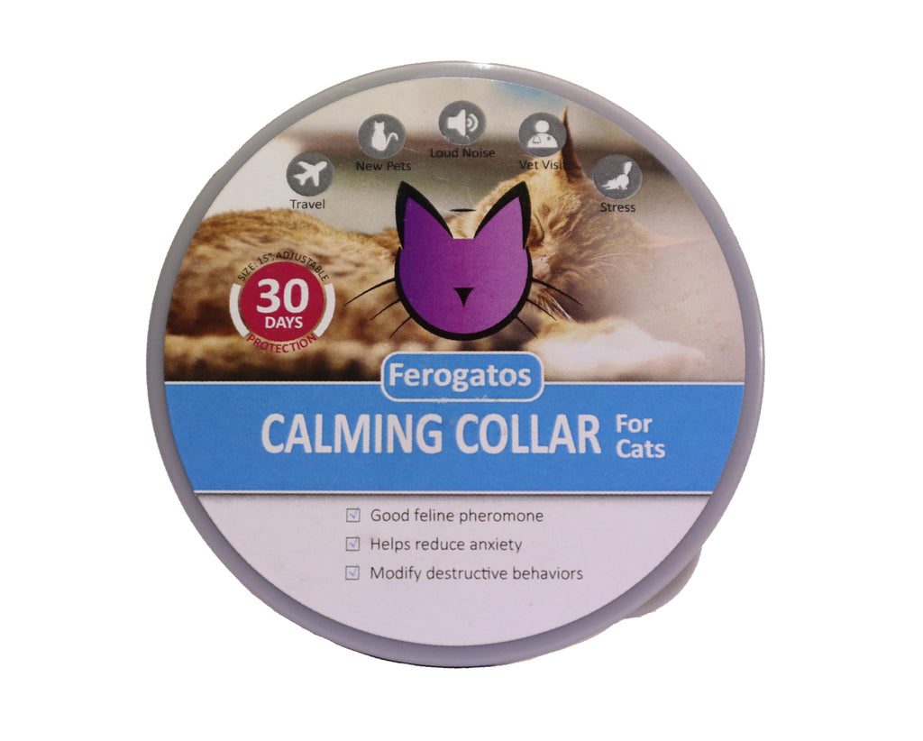 Adjustable Collar with Powerfull pheromones for Cats, relieves Anxiety, Brings Calm and Reduces Stress in Your pet for 30 Days, 1 Unit FEROGATOS - PawsPlanet Australia