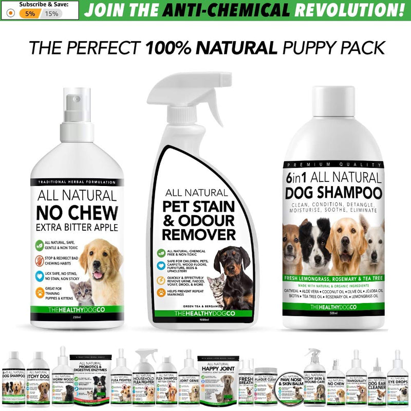 The Healthy Dog Co All Natural Pet Stain and Odour Remover for Dogs & Cats | Enzyme Pet Carpet Cleaner Spray & Deodoriser | Kills Germs, Removes Vomit, Urine, Faeces, Drool, Smells | 1 Litre - PawsPlanet Australia