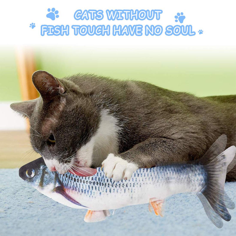 NaCot Cat Toy Fish Catnip,Electric Interactive Cat Movement Toy USB Dancing Fish for cats to play, bite, chew and kick (Grey) - PawsPlanet Australia