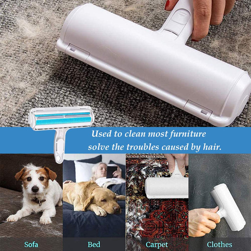 DERU Pet Hair Remover, Dog Hair Cat Hair Remover Roller, Reusable Pet Hair Remover, Easy to Clean Pet Hairs, Suitable for Furniture, Sofa, Bedding, Clothing, Carpet (Blue) Blue - PawsPlanet Australia