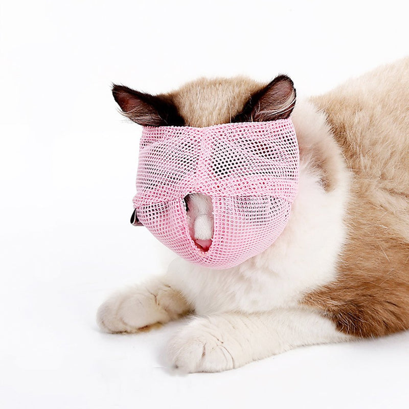 [Australia] - ZOOPOLR Cat Muzzles - Breathable Mesh Muzzles Prevent Cats from Biting and Chewing - Anti Bite Anti Meow BLUE-L 