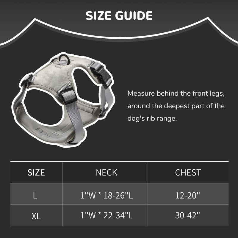 Pawhuggies All Weather Mesh, Reflective Adjustable Step-in Dog Vest Harness with Front & Back 2 Leash Hooks Camo Tie Dye Grey Large - PawsPlanet Australia