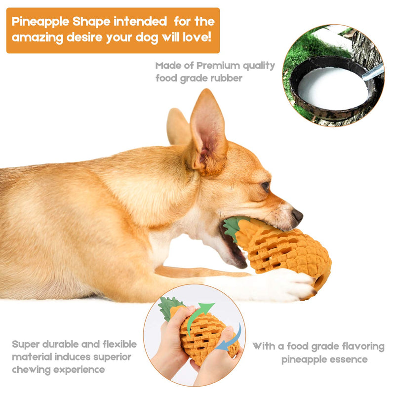 [Australia] - WENXUAN Pineapple Dog Chew Toys for Aggressive Chewer- Lifetime Replacement Guarantee, Indestructible Interactive Treat Toys for Large Medium Small Dogs - Fun to Chew, Chase and Fetch 