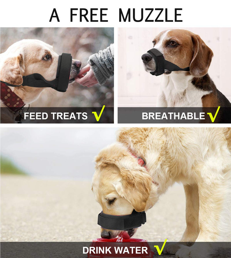 [Australia] - Mayerzon Dog Muzzle Soft Anti Barking Muzzle for Small, Medium and Large Dogs, Adjustable and Breathable S Black 