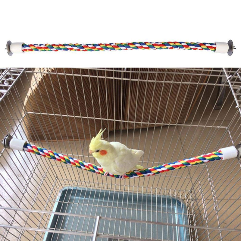 [Australia] - Keersi Colorful Rotate Cotton Rope Bird Perch Stand for Parrot Budgie Parakeet Cockatiel Conure Lovebird Finch Canary Macaw African Grey Cockatoo Amazon Eclectus Cage Toy 60cm/24'' 