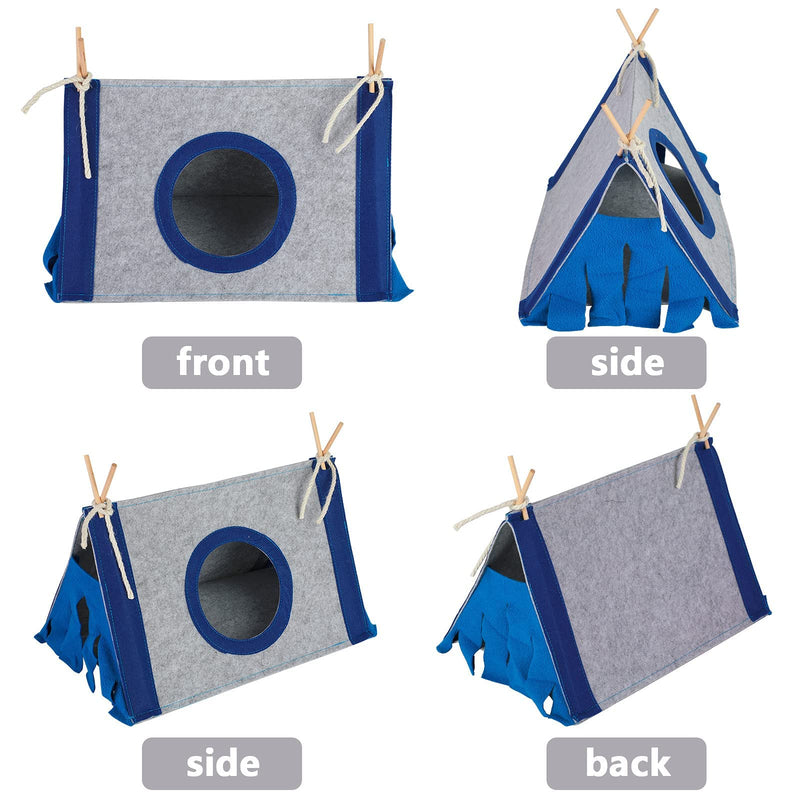 Snewvie Guinea Pig Hideout Hideaway, Corner Fleece Small Animal Hideout Hide Out for Guinea Pig Chinchilla Rabbit Bunny Rat Hedgehog Squirrel Ferret and Other Small Pet House Navy Blue - PawsPlanet Australia