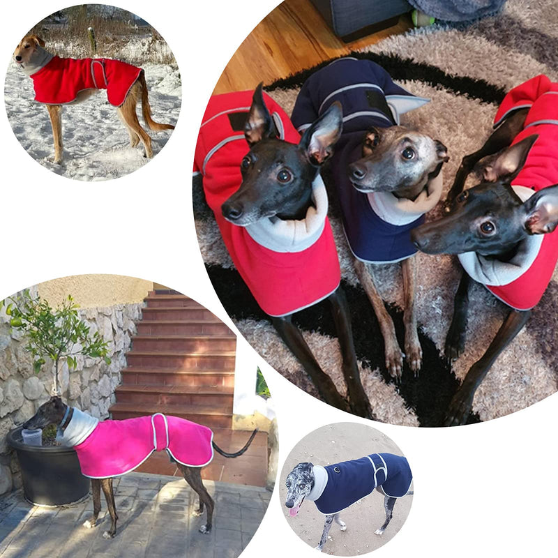 Geyecete Greyhound Cosy Fleece Jumper, Dog Winter Coat with Warm Fleece Lining, Winter Coat, Whippet Winter Coat Adjustable Bands for Whippet Lurcher Salukis-Blue-XS XS Blue - PawsPlanet Australia