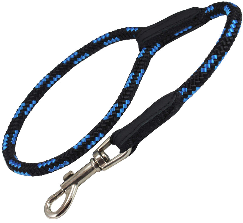 [Australia] - Dogs My Love 18-inch Rope Dog Leash Short Blue/Black Medium 7/16" (10mm) diam 