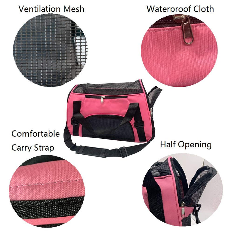 TIYOLAT Pet Carrier Bag, Airline Approved Duffle Bags, Pet Travel Portable Bag Home for Little Dogs, Cats and Puppies, Small Animals Pink - PawsPlanet Australia