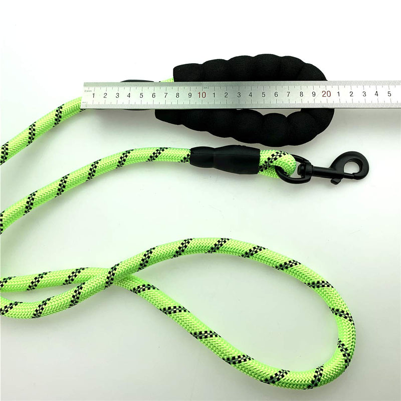 STARPADBUY 5 FT Strong Dog Leash, Rope Twist Dog Lead Heavy Duty with High Reflective Thread and Soft Padded Control Handle, Highly Reflective Threads and for Zinc Alloy Lock,Green 1.5m x 1.2cm - PawsPlanet Australia