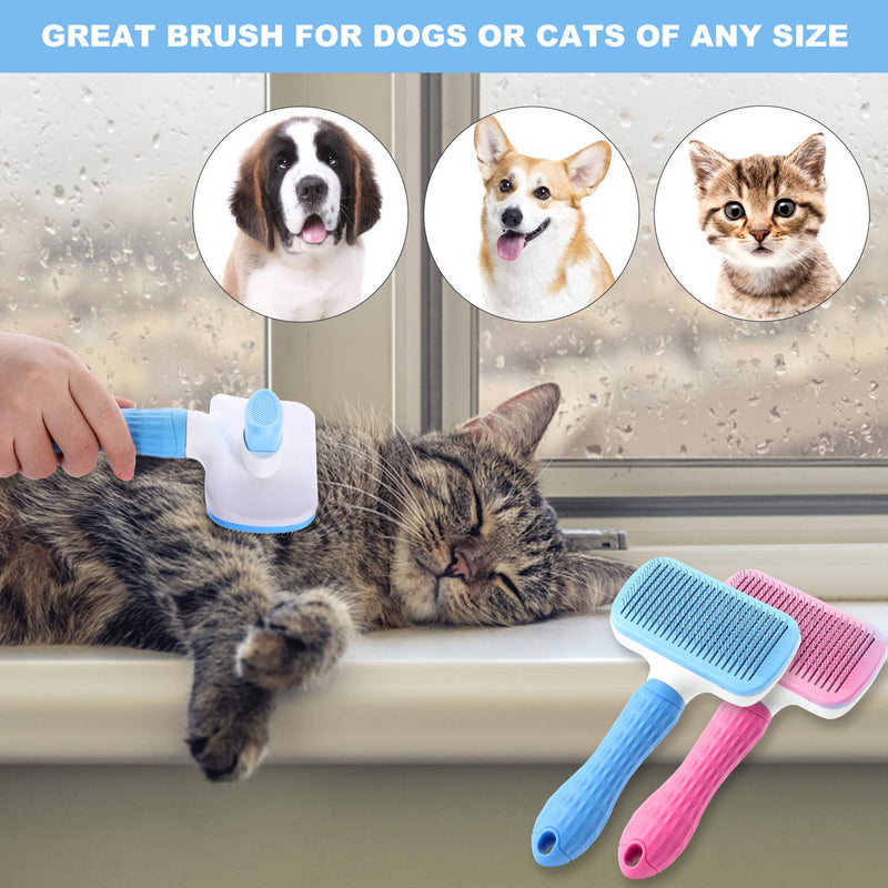 [Australia] - pet slicker brushes for dogs and cats cat hair brushes for shedding and grooming furminator for cats dog grooming kit dog comb dog grooming brush tools hair deshedding tool for dogs puppy horse rabbit blue 