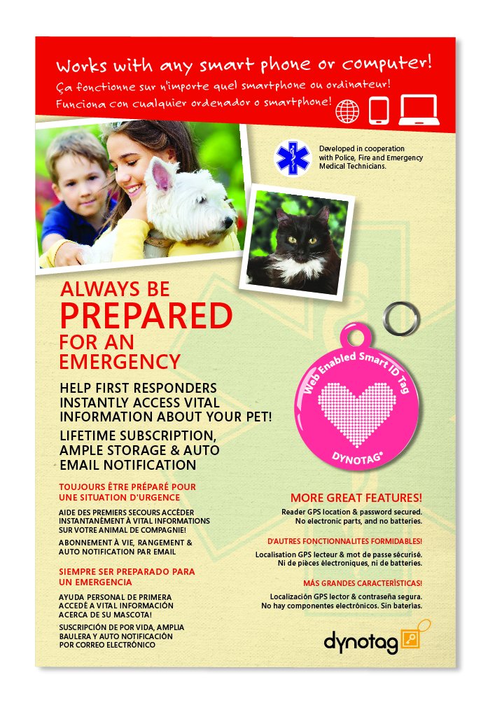 [Australia] - Dynotag Web Enabled Super Pet ID Smart Tag with DynoIQ & Lifetime Recovery Service. Play Series: Round Pink Heart 
