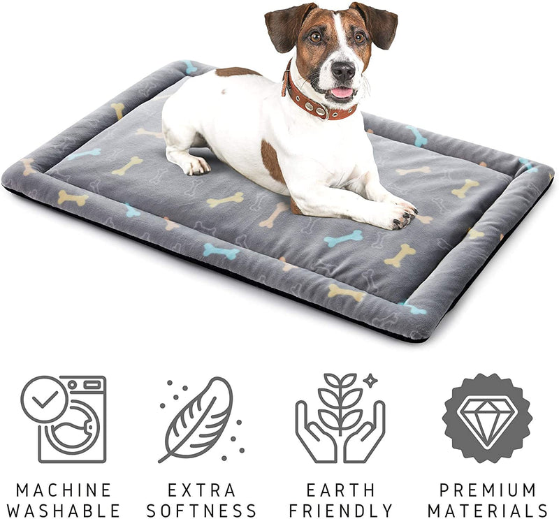 Extra Softness Pet Sleeping Mat for Small Medium Large Dogs Puppies, Non Slip Dog Bed Mat, Grey 30" X 22" - PawsPlanet Australia