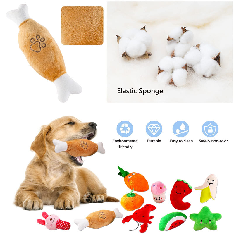 Glaublieb Pack of 10 Dog Toys Squeaky Cute Soft Plush Toys Interactive Toys for Small and Medium Dogs to Relieve Boredom, up to 12 kg - PawsPlanet Australia