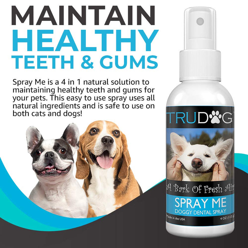 Dog Breath Freshener - Spray Me: Doggy Dental Spray (4Oz) - All Natural Ingredients That Freshen Breath While Reducing Dental Plaque and Tartar Build-Up Without Brushing - Veterinarian Approved 4 oz - PawsPlanet Australia