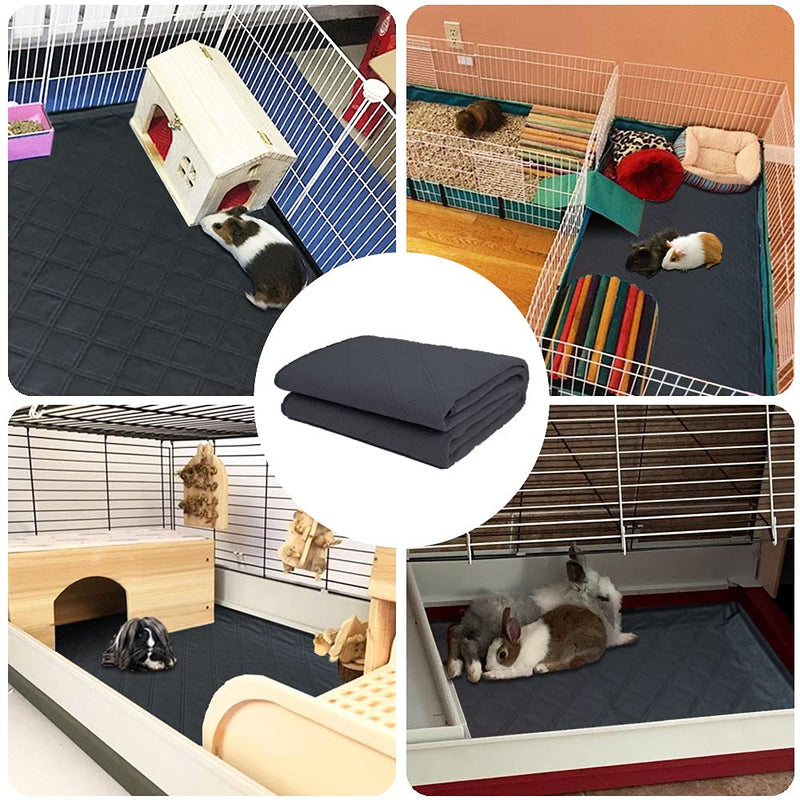 RIOUSSI Guinea Pig Fleece Cage Liners, Highly Absorbent Washable Guinea Pig Bedding for Midwest and C&C Guinea Pig Cages with Leak-Proof Bottom. c&c 2x1 Dark Gray (1 Pack) - PawsPlanet Australia