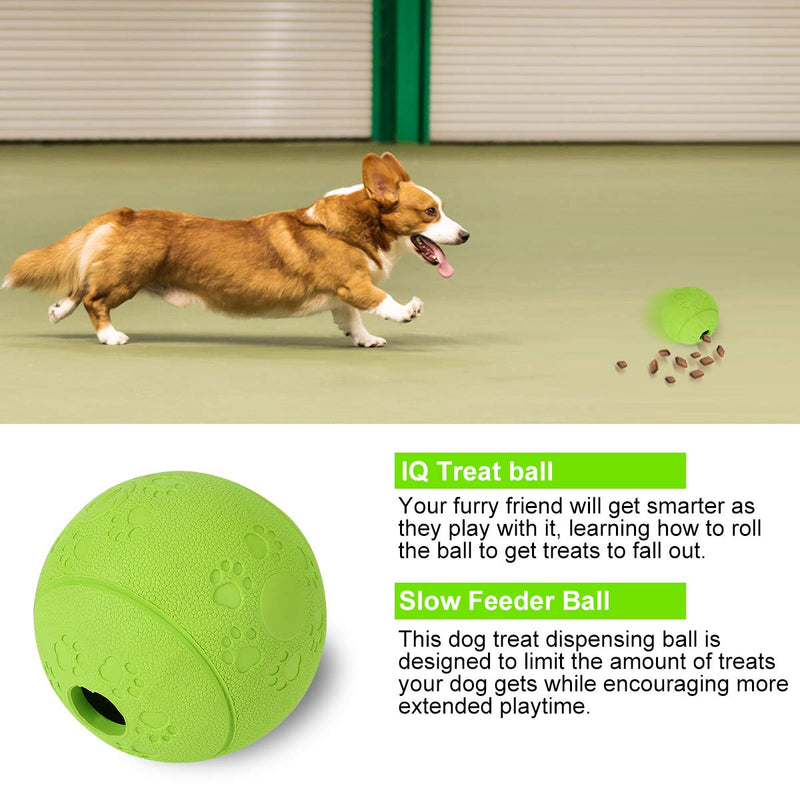 Interactive Dog Toys Balls, Dog Treat Balls, Dog Teething Toys Balls, IQ Treat Dispenser Ball Dog Toy, Squeaky Dog Toys Balls for Dog Teeth Cleaning, Chewing, IQ Training, Food Dispensing L - PawsPlanet Australia