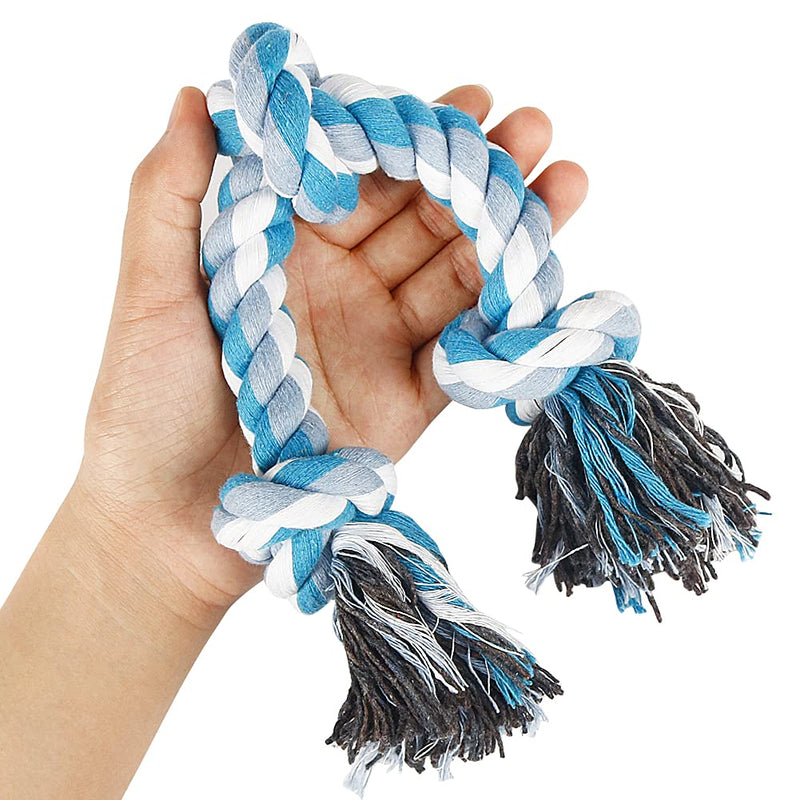Vivifying Dog Rope Toy, Indestructible Braided Tough Rope Chew Toy Rope for Pet Dog Cat Puppy Teeth Cleaning (Blue) Blue - PawsPlanet Australia