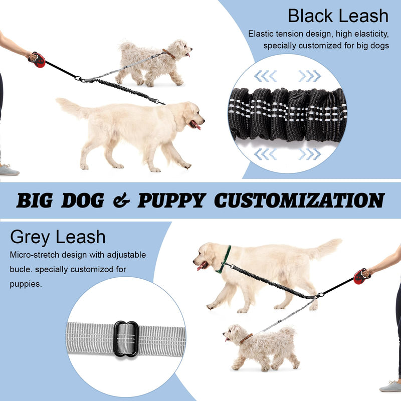 Double leashes for dogs, reflective dog leash, 360° rotatable, adjustable training leash for walking, training and jogging - PawsPlanet Australia