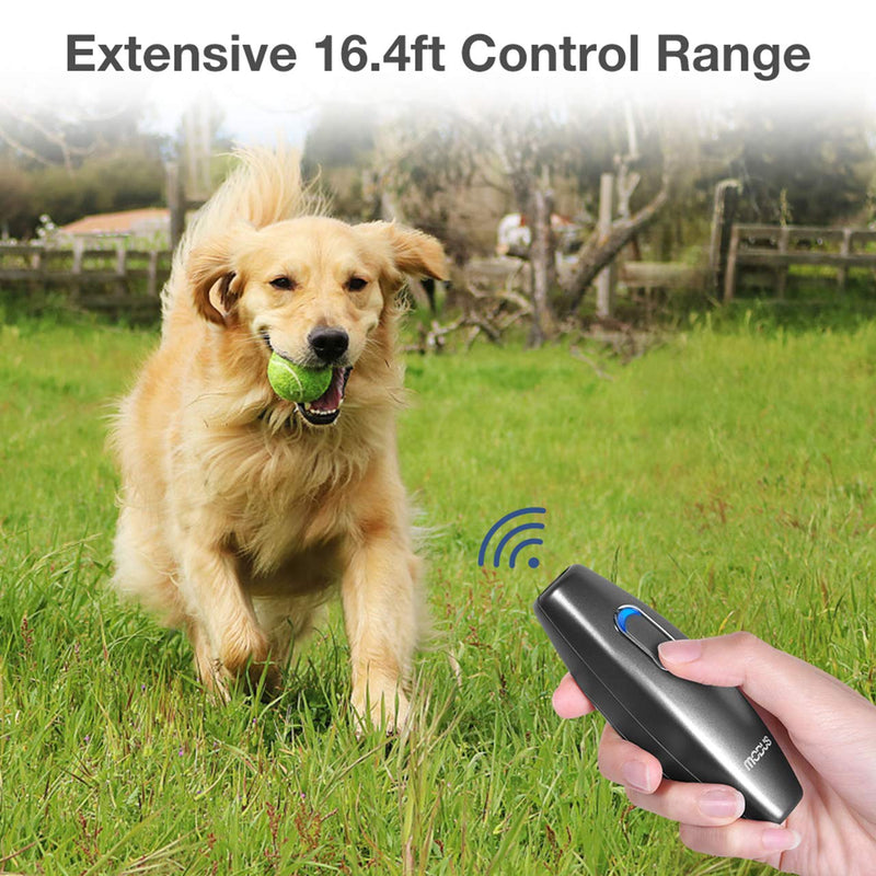 MODUS Bark Control Device - Ultrasonic Dog Bark Deterrent, 2 in 1 Dog Behavior Training Tool of 16.4 Ft Effective Control Range, 100% Safe to use, with LED Indicator/Wrist Strap Outdoor Indoor (Gray) - PawsPlanet Australia