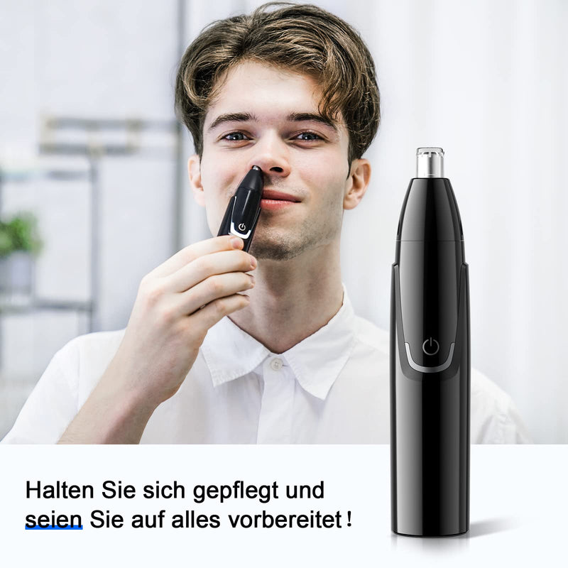 USB Rechargeable Nose Hair Trimmer, Professional Pain-Free Nose Hair Trimmer, Ear Hair Trimmer with Super Quiet Technology, Double Cutting Blades, IPX7 Waterproof for Men and Women Black - PawsPlanet Australia