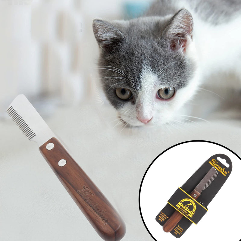 Trimming Dog Terrier Dog Trimming Knife Grooming Remover for the Right Hand Right Pet Combing Tool Wooden Handle Dog Plucking Knife Professional Trimming Knife Schnauzer Racing Dog Grooming Tool - PawsPlanet Australia