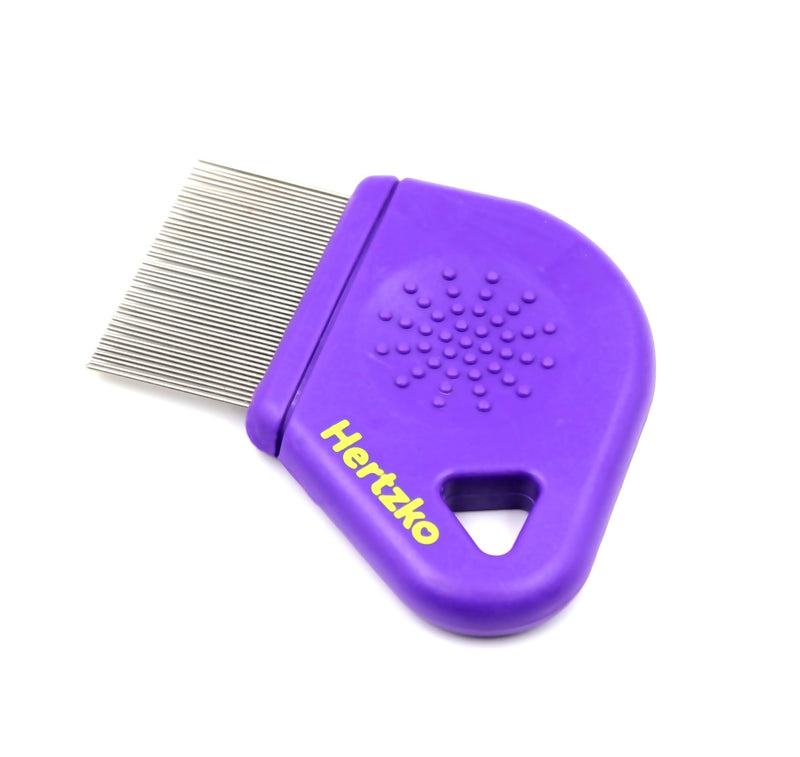 Long Teeth Flea Comb by Hertzko - Closely Spaced Metal Pins Removes Fleas, Flea Eggs and Debris, from Your Pet’s Coat - 25mm Long Metal Teeth are Great for Long Hair Areas on Dogs and Cats - PawsPlanet Australia