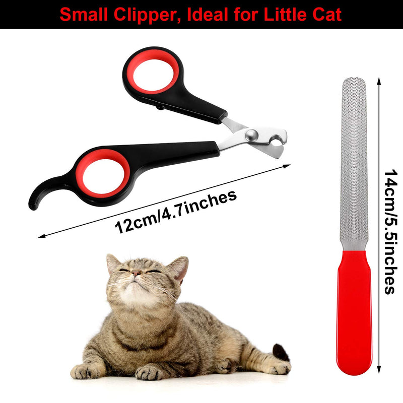 Mudder 4 Pieces Dog Nail Clippers Kit Dog Cat Pets Nail Clippers and Trimmers with Safety Guard to Avoid Over Cutting and Nail File for Large and Small Animals Black and Red - PawsPlanet Australia