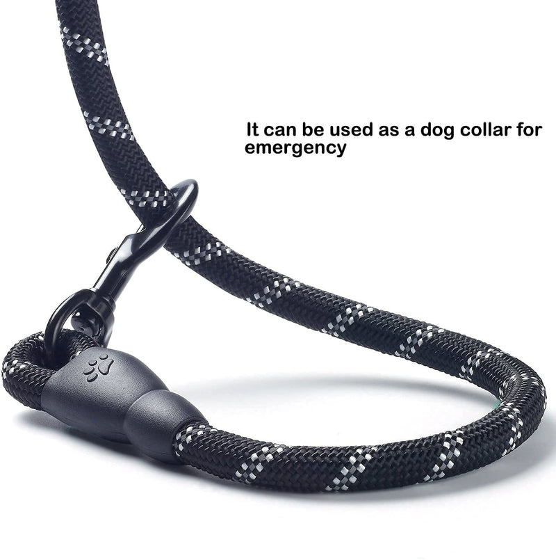 Ecomiproducts 5FT Strong Dog Leash with Comfortable Padded Handle and Highly Reflective Threads Dog Leashes for Small Medium and Large Dogs (Black) Black - PawsPlanet Australia