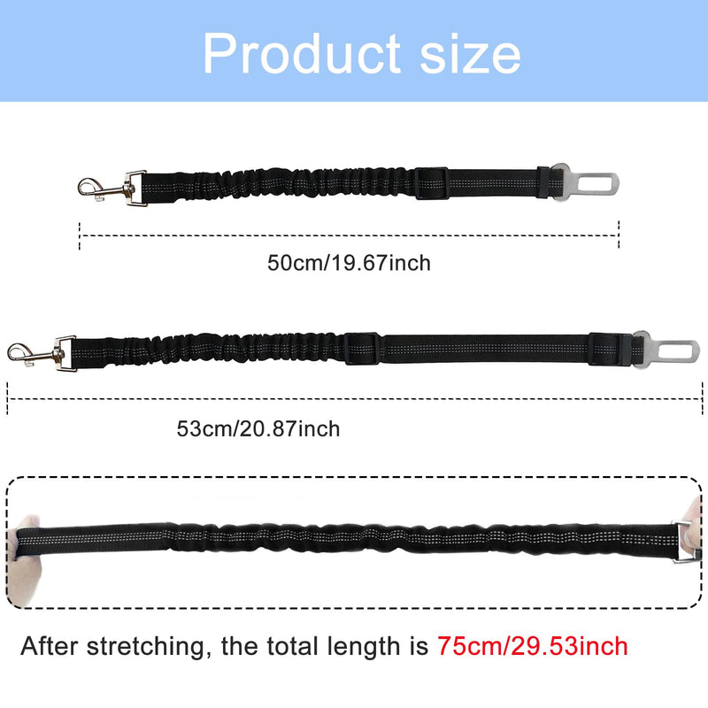 Nutabevr Pack of 2 dog belts for the car, length adjustable dog seat belt, with elastic shock absorption and strong carabiner seat belt, dog safety harness for all dogs and cats - PawsPlanet Australia