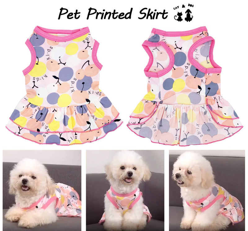 2 Pack Dog Shirt Skirt Pet Clothes, Puppy T-Shirts Sleeveless Princess Dress, Doggy Outfit Vest Pink Clothing for Small Extra Small Medium Dogs Cats Summer Apparel (Pink, X-Small) - PawsPlanet Australia